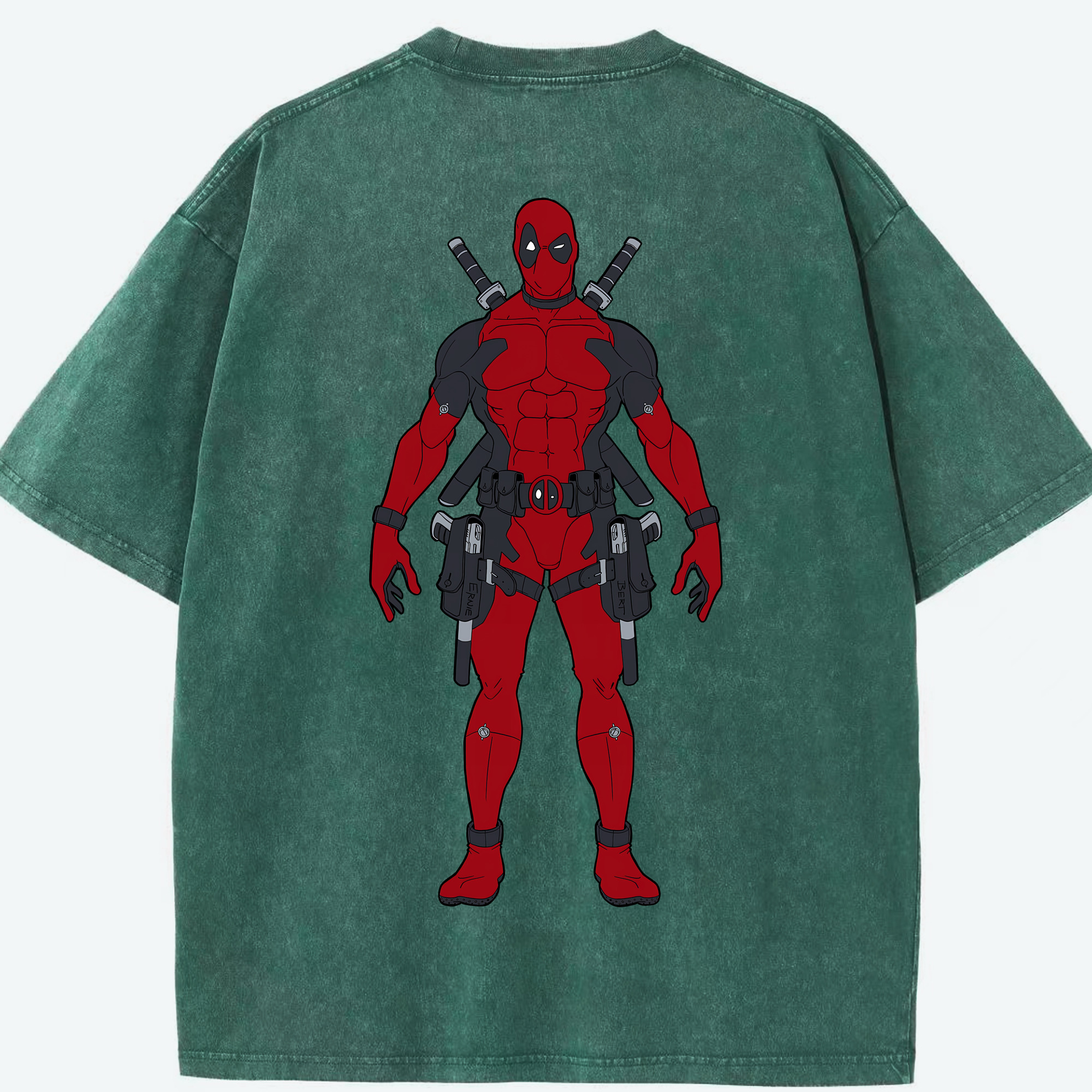 （画像用） Deadpool デッドプール 綿100% ヴィンテージ風 半袖Tシャツ（背面プリント）